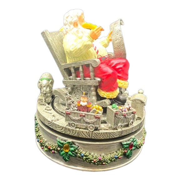 Home For The Holidays Rotating Musical Santa Vintage Centerpiece Music Box - Picture 8 of 12